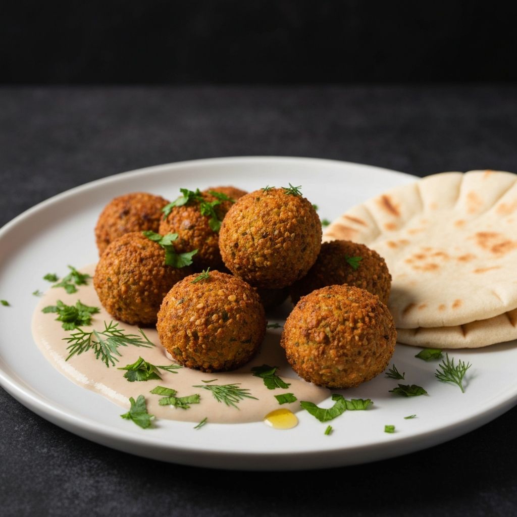 Fresh Lebanese falafel prepared at El Bacha
